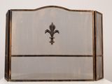 fireplace screen with fleur - de - lis design on it