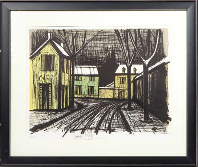 Bernard BUFFET (1928-1999). Village sous la neige - 1981.