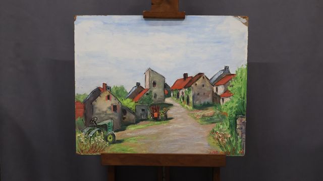 Gilbert PERSONNE (1900-1981) « Village Creusois ». Huile sur isor...