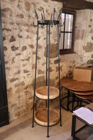 Porte manteau métal laqué noir moderne