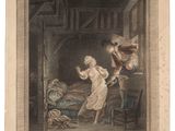 a picture of a painting of a man and a woman in a room