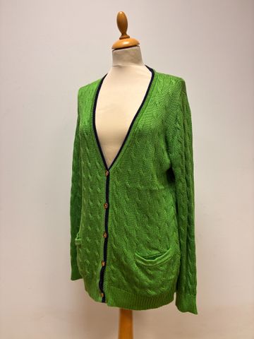 Ralph LAUREN - Gilet en coton côtelé vert pomme. Taille L