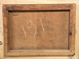 an old picture of a picture of a number on a wooden frame