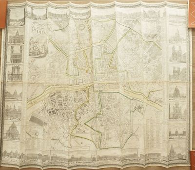 une vieille carte de la ville de Londres exposée dans un musée