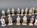 many figurines of soldiers that are on display