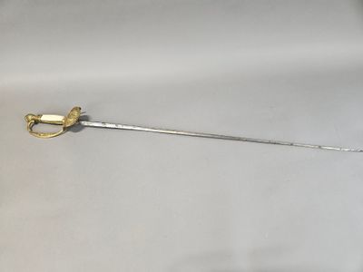 an image of a gold and silver sword on a white background