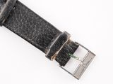 leather watch strap with buckle on a white background