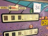 a close up of a machine with a lot of stickers on it