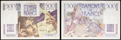 two pictures of a couple of bank notes with a picture of a man holding a sign