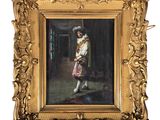 an image of a painting of a man holding a child in a room