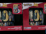 two boxes of pokemon mugs on display in a store