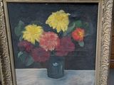 une image d'une peinture de fleurs dans un vase