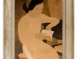 an image of a painting of a woman sitting on a chair