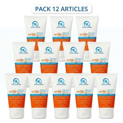 lot de 12 crèmes solaires pour le visage et le corps