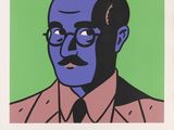 an image of a painting of a man with glasses and a tie