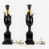 Paire de lampes de table décoratives italiennes en forme d'é… (photo 6)
