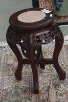 Vase à fleurs chinois - plateau en marbre - H : 46 cm - diam…