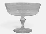 a glass bowl that is sitting on top of a table