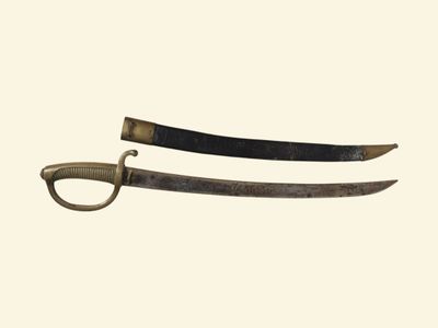 une image représentant une paire de couteaux avec un manche, sur fond blanc