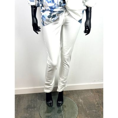 PRADA. Jean en coton stretch blanc.