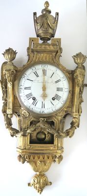 a clock that is on the wall next to a wall clock