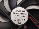 a close up of a computer fan with a label on it