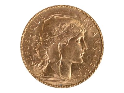 Pièce de 20 francs or au coq, 1911. Petites usures. - Photo 1