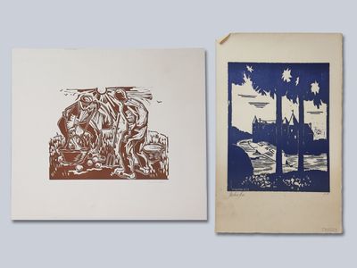 deux livres comportant des illustrations représentant un homme à cheval et un homme à cheval