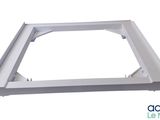 a close up of a metal frame on a white background