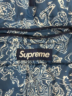 supreme blue paisley puffer jacket