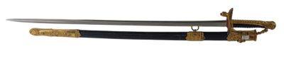 two swords with gold and black handles on a white background