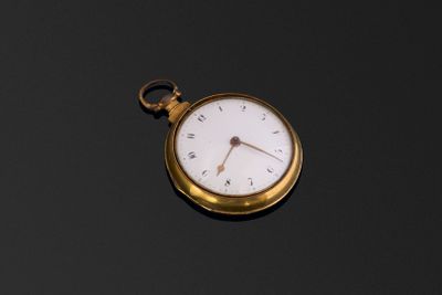 Montre à verge en laiton doré signée ‘George Prior London’, …