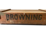 a wooden box with the word browning written on it
