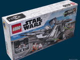 a box of lego star wars sets on a blue background