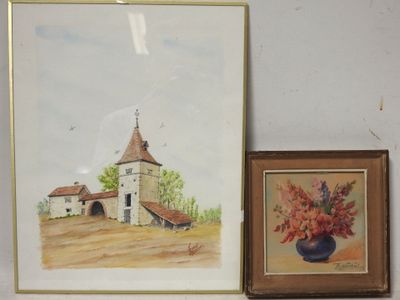 une photo d'un tableau et une photo d'une église