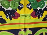 a close up of a scarf with a design on it