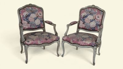 pair of louis xv style armchairs with floral upholstered upholstered upholstered upholstered upholstered upholstered upholstered uphol