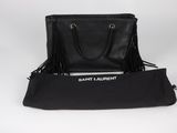 saint laurent black leather fringed tote bag