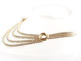 gold chain choke with a clasp on a white mannequin
