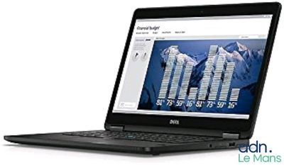 dell laptop computer with a screen showing a graph bar on the screen