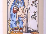 une photo d'un tableau représentant une femme tenant un bébé
