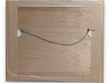 wooden box with a wire attached to it on a white background