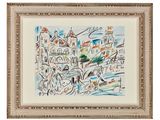 un tableau représentant une ville avec de nombreux bâtiments