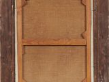 a painting of a window with a brown frame and a brown mat