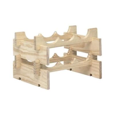 a wooden wine rack that is made out of wood