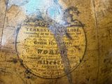 a close up of a globe with a map on it