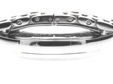 silver plated bracelet with black and white squares and diamonds