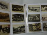 several old black and white photos of people and animals in a book