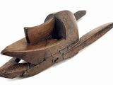 an old wooden plane on a white background with a white background
