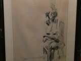dessin représentant un homme assis sur une chaise devant une fenêtre